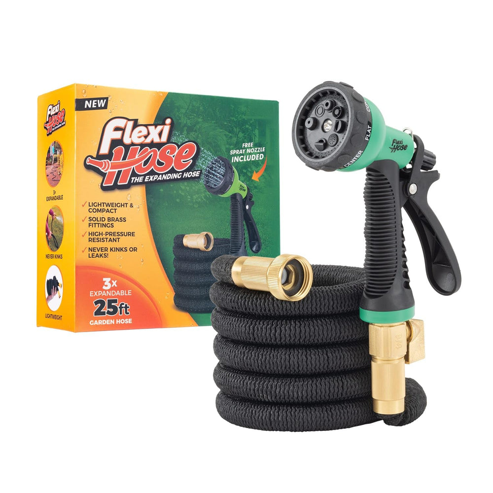 Flexi Hose expandable-25ft-extend shows quick expansion to reach distant garden spots.