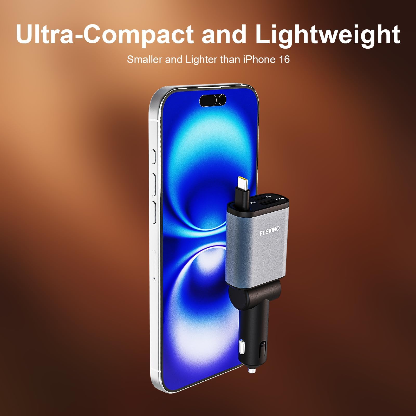 Flexino Ultra-Slim USB-C port for versatile in-car charging.