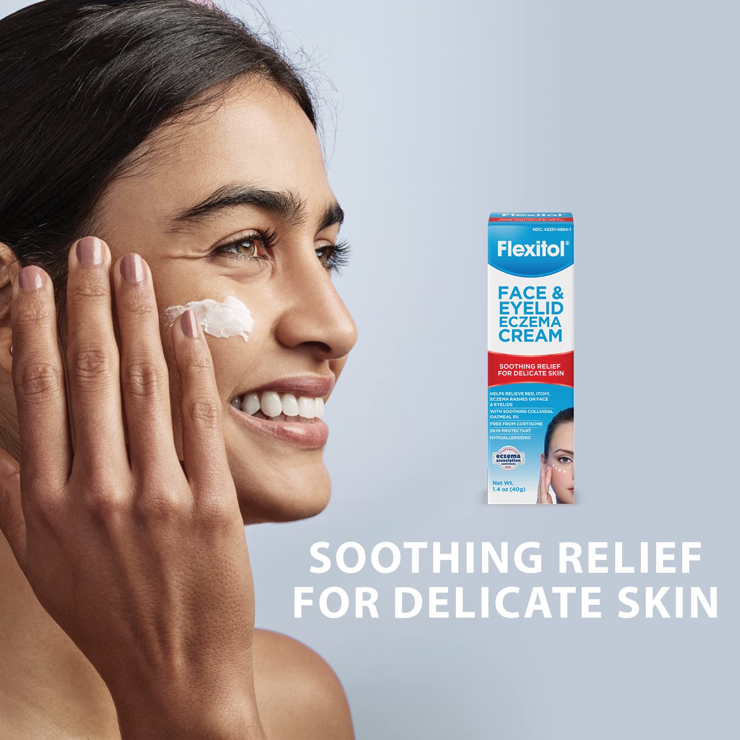 Flexitol daily-care routine flatlay suggesting hydrating facial care.