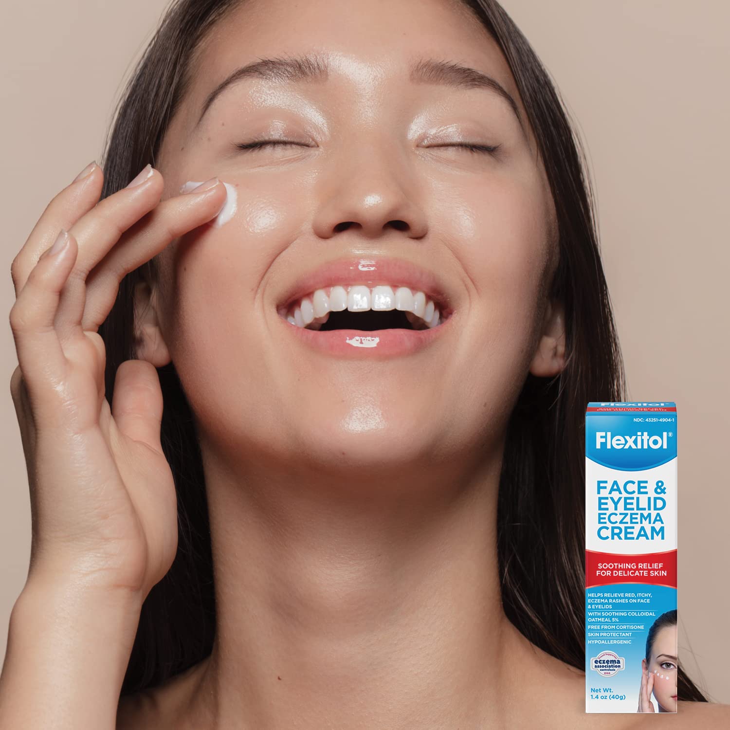 Flexitol packaging and ingredient label conveys non-irritating formula.
