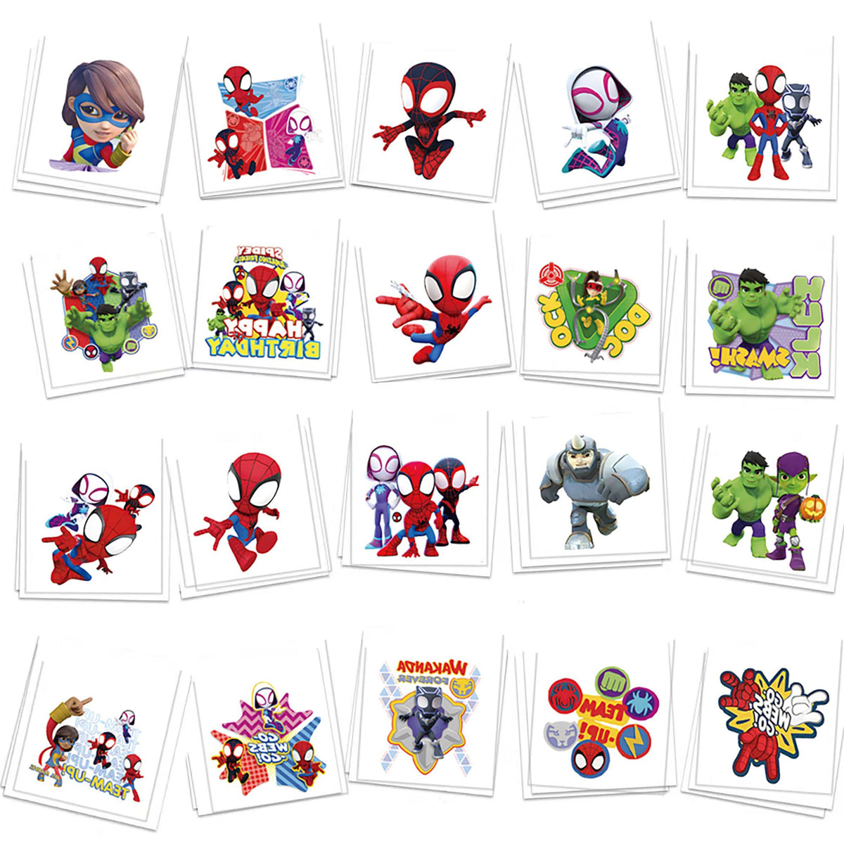 FlgarGO Spidey tattoos with vibrant designs for goody bag fillers