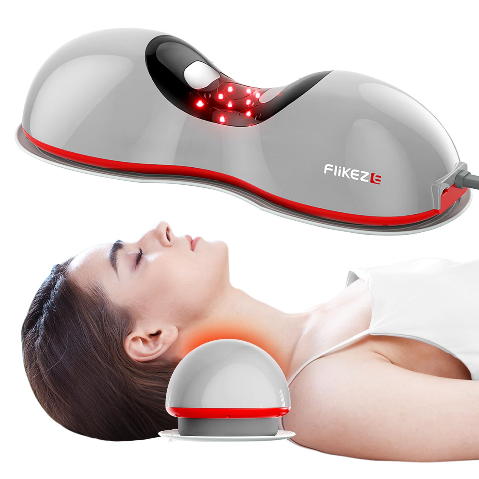 Flikeze heated neck stretcher front view for neck comfort at home