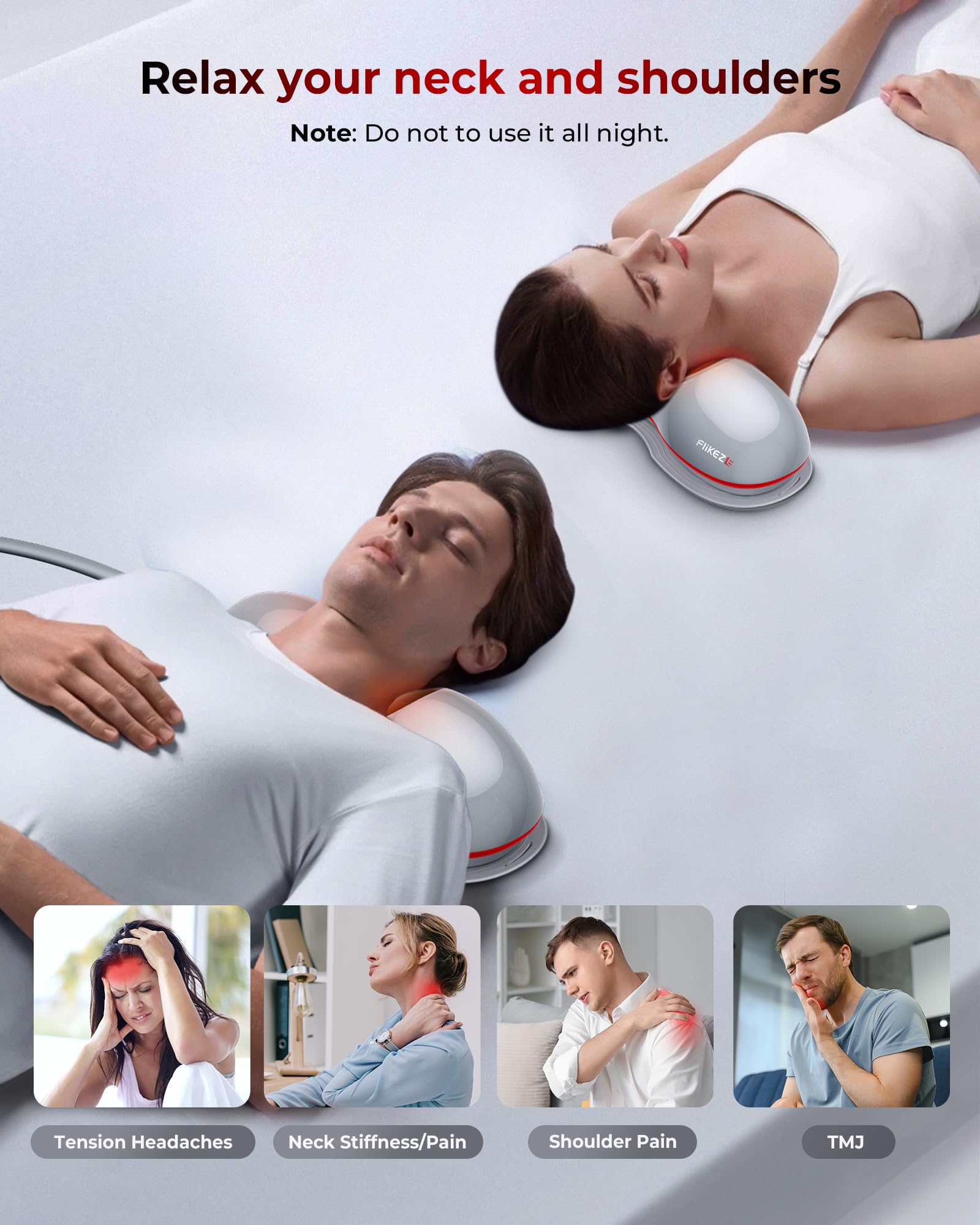 Flikeze one-button control simplifies neck relief sessions