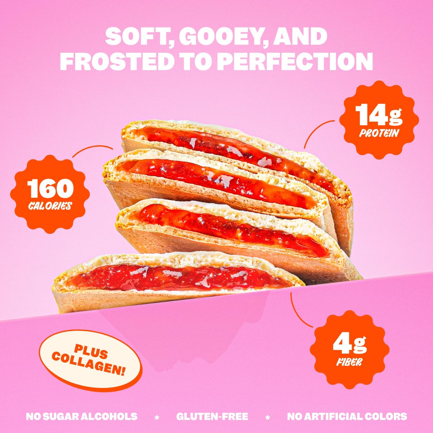 Eight-pack FLINGS display, perfect for desk snacks and gym sessions.