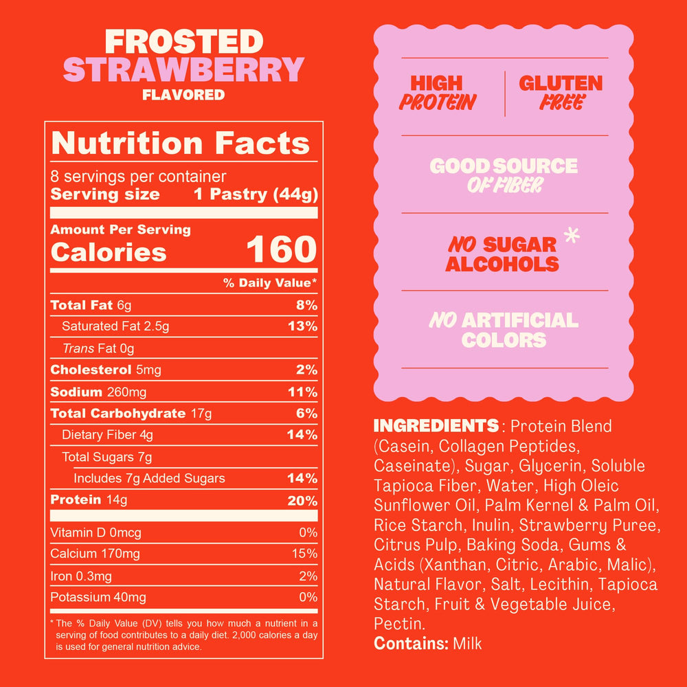 Close-up of a FLINGS soft-baked bar with a frosted top and dessert-like texture.