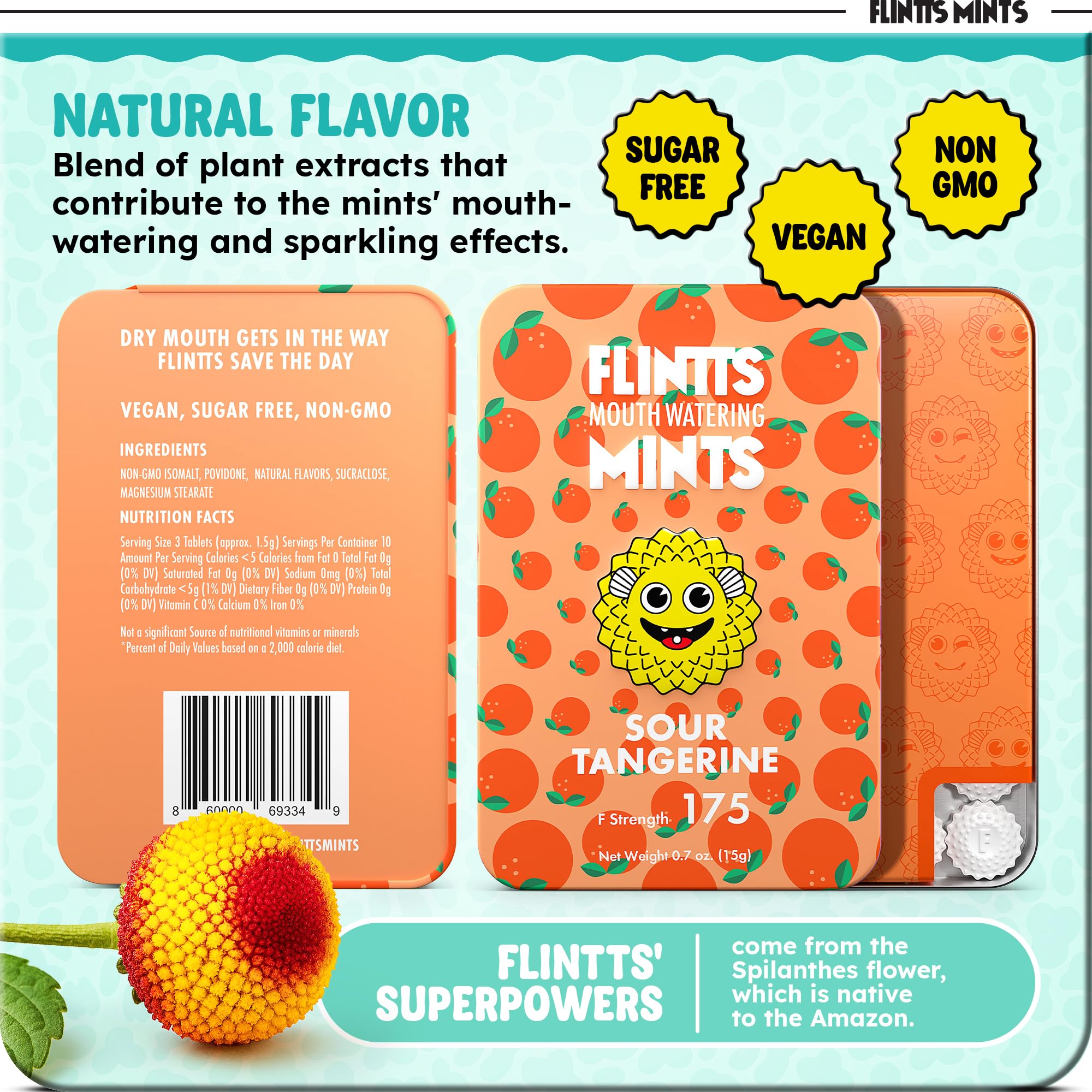 Flintts Mints Electric Daisy sparkle gives tingling moisturization.