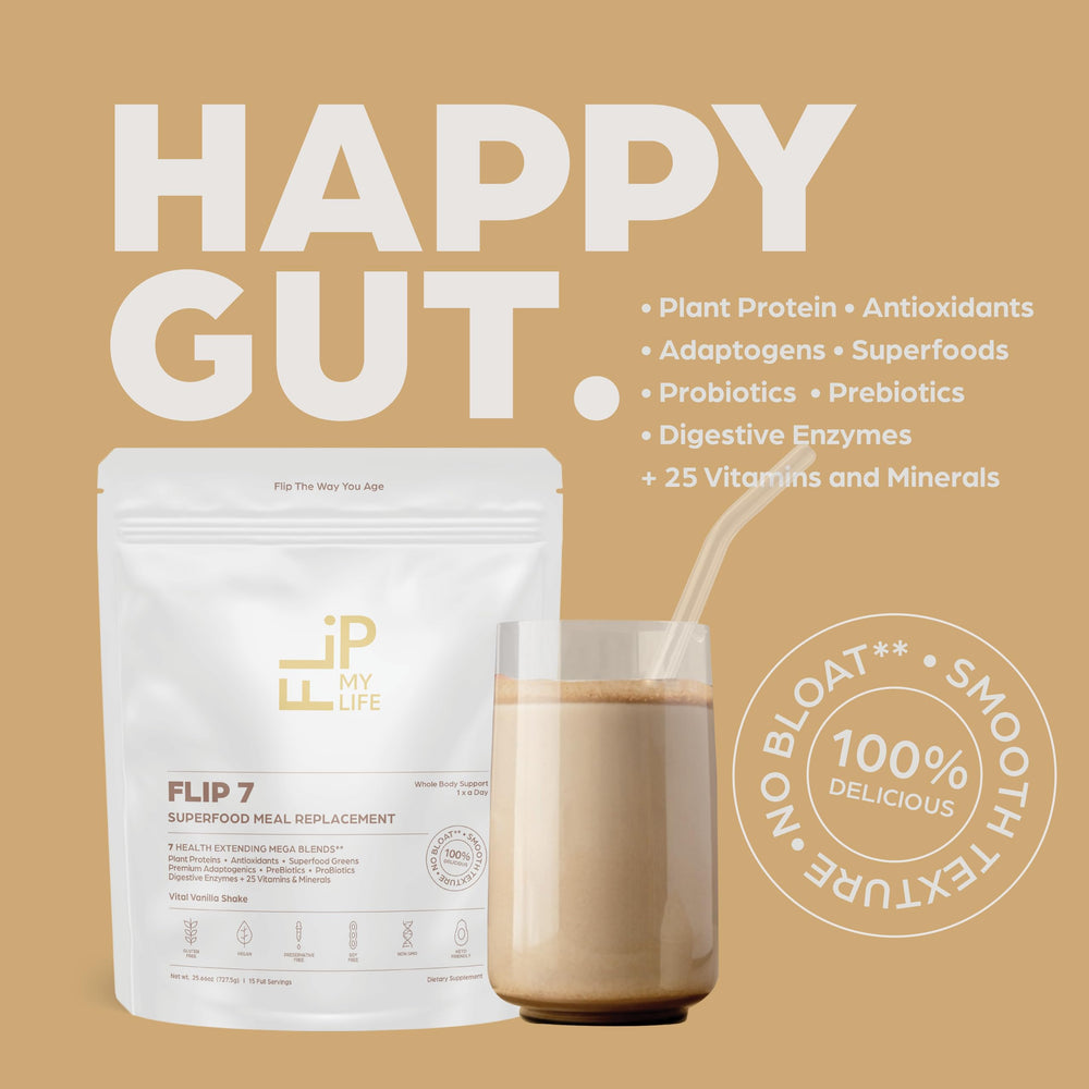 Flip My Life Flip 7 vanilla label details show 20g protein per serving.