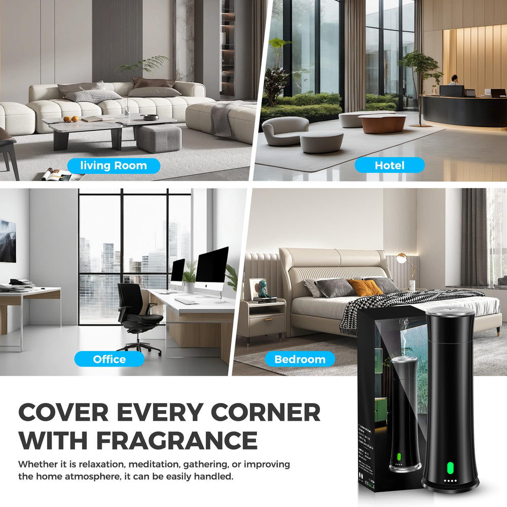 FLLUK nano mist visuals emphasize rapid and even scent diffusion.
