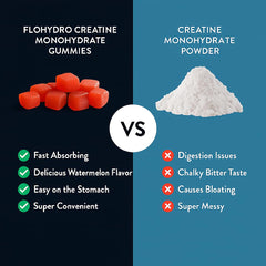FloHydro Creatine Gummies ingredients close-up highlighting monk fruit