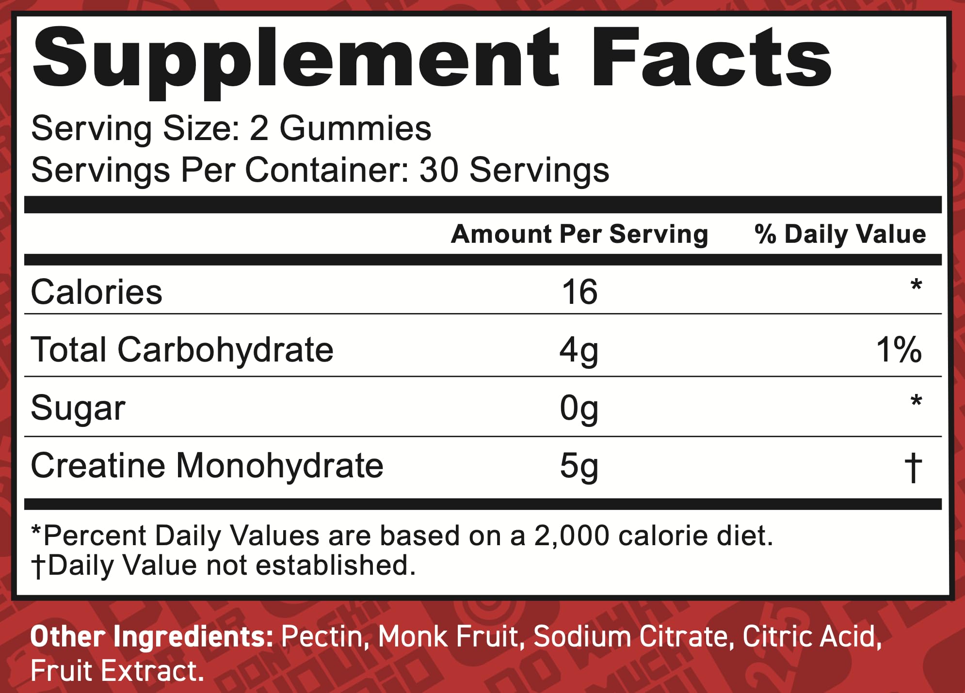 FloHydro Creatine Gummies pour shot showing serving size