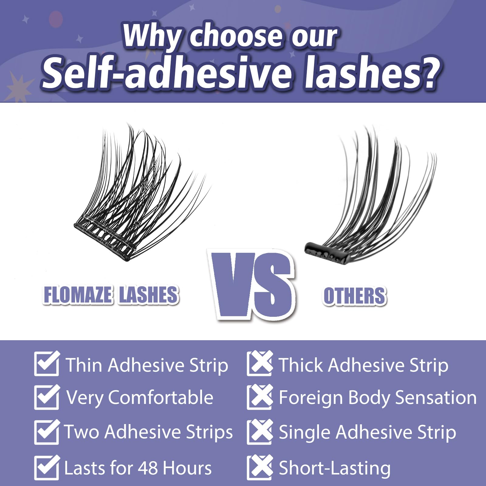 FLOMAZE mixed sizes 8-16mm for customizable lash designs.