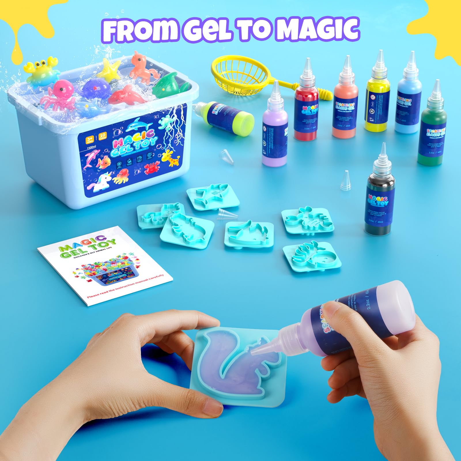 Flooyes safe materials with natural alginate for worry-free play.