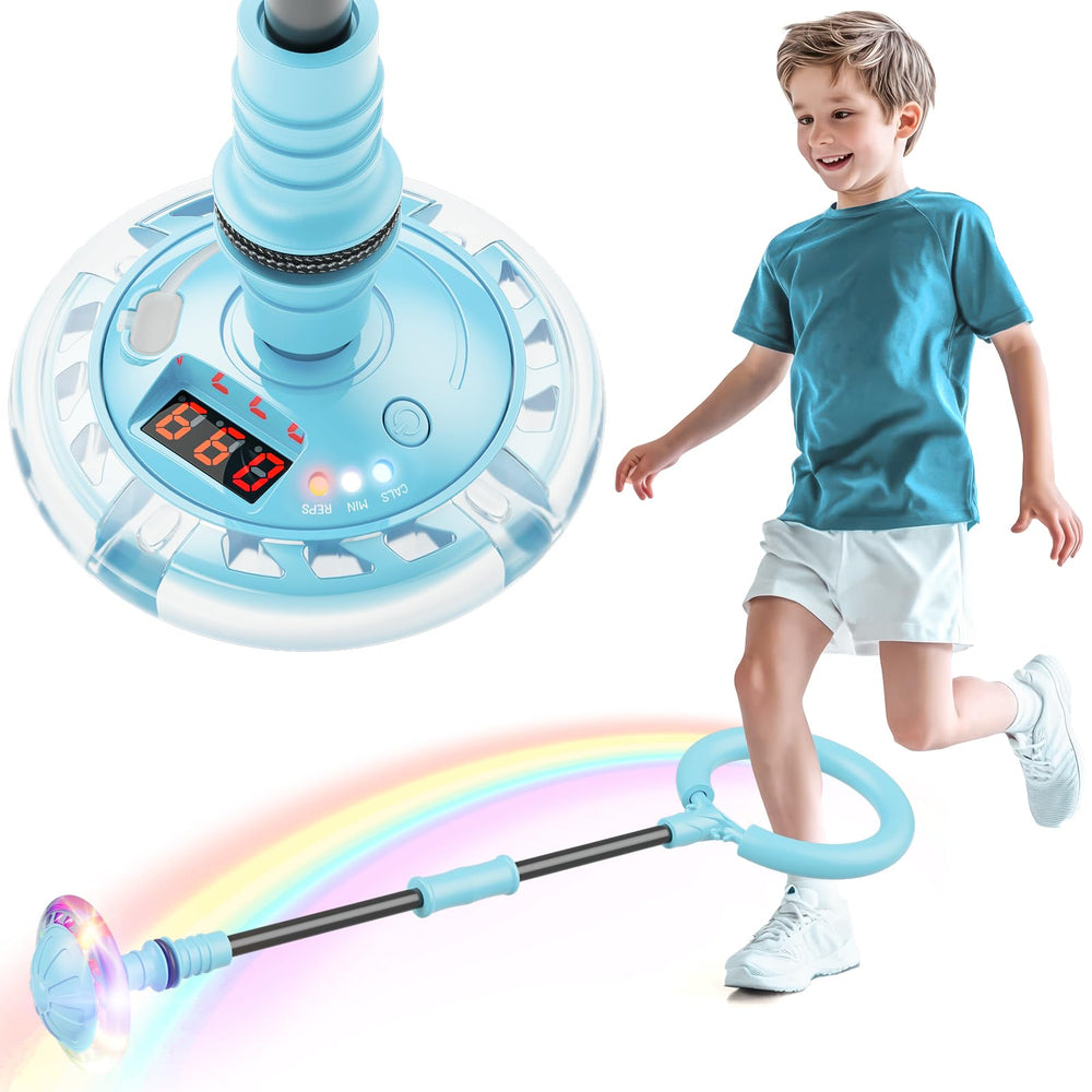 Flooyes skip ball with LED display counts jumps in real time for kids.