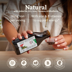 Floradix dropper dispensing liquid signals precise daily dosing.