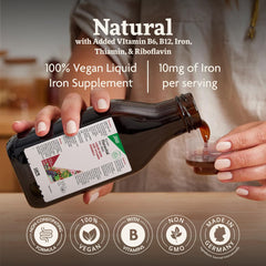 Glass of Floradix Floravital liquid iron ready for a vitamin routine.