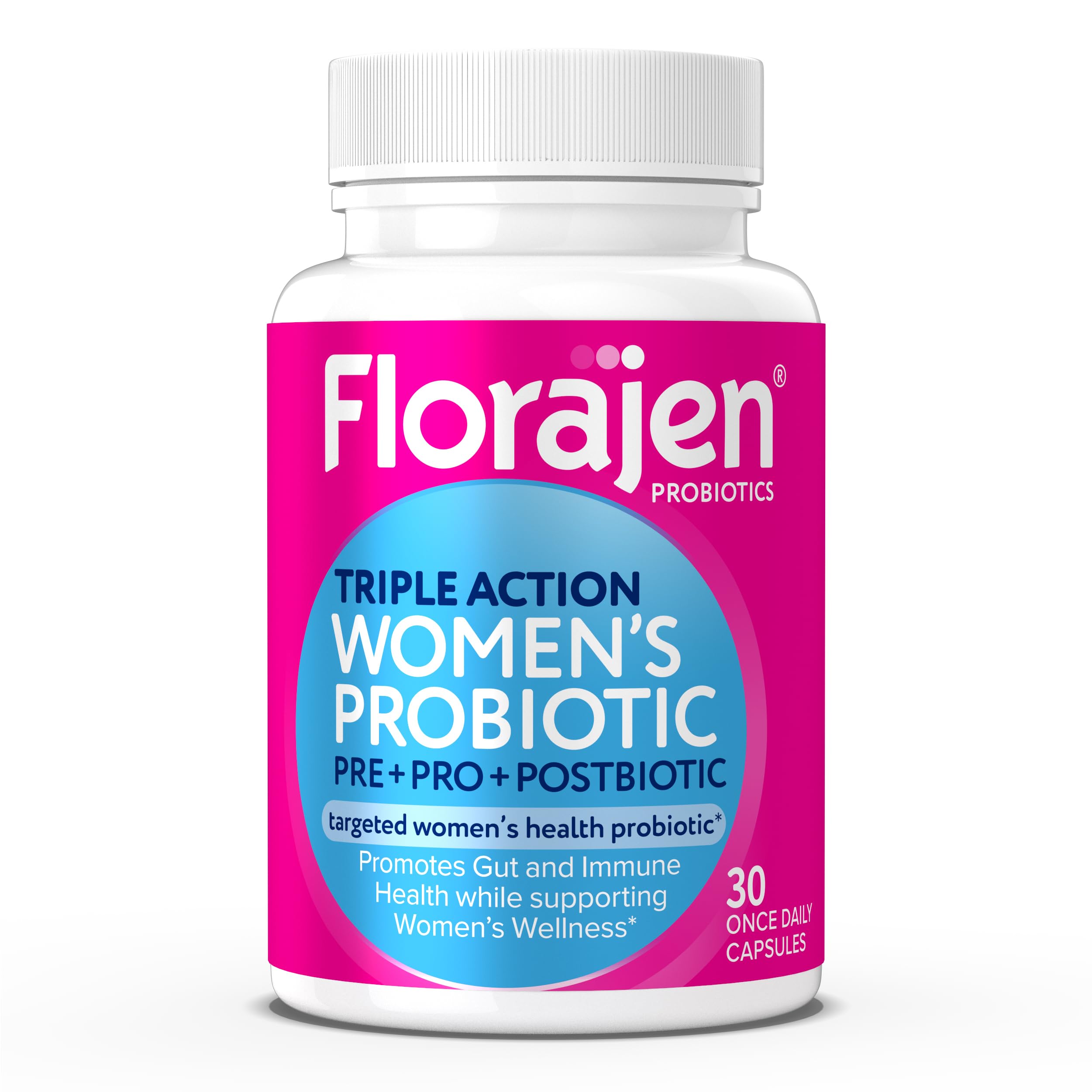 Florajen Women's Complete bottle close-up for easy daily use