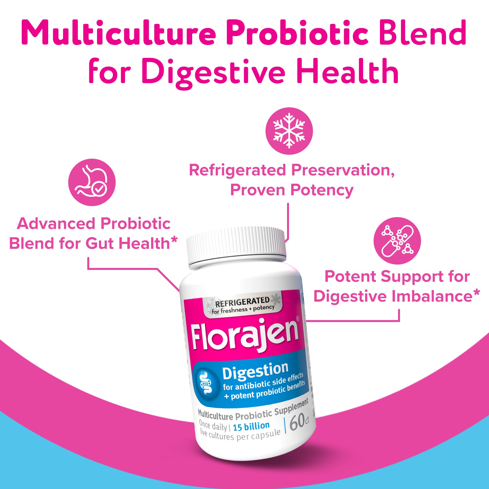 Capsules closeup highlights live cultures designed to survive stomach acid.