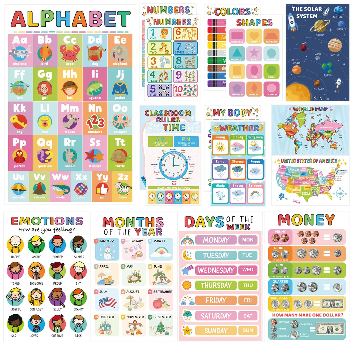 FloraSea Alphabet Chart poster supports early literacy and classroom focus.
