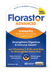 Florastor Select Immunity Boost bottle front view for daily gut balance and immune support.