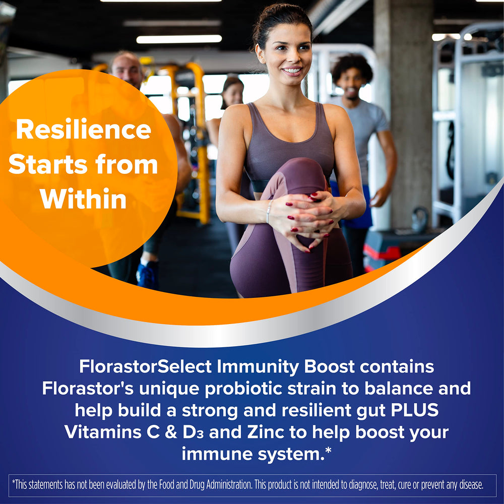 Florastor Select Immunity Boost travel pack for on-the-go gut balance.