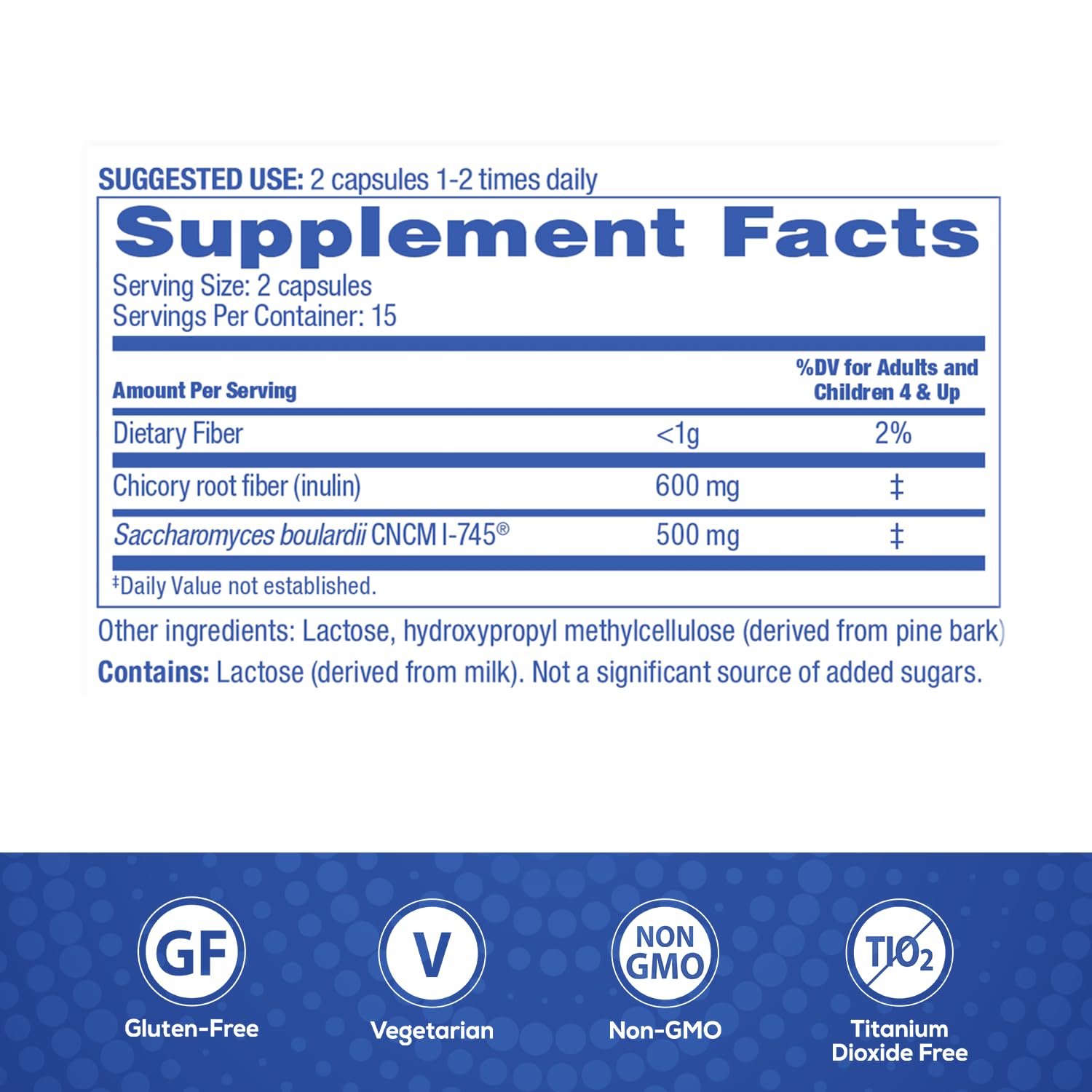 Florastor Select Pro+ gluten-free seal on bottle for lactose-sensitive users