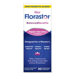 Florastor Women Digestive Balance Bottle: supports gut and vaginal health when used daily.