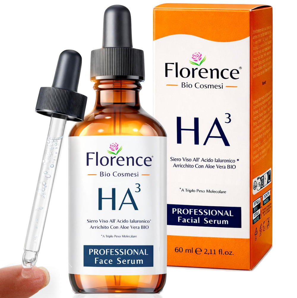 Florence Hyaluronic Acid Serum bottle for daily hydration and smooth skin.