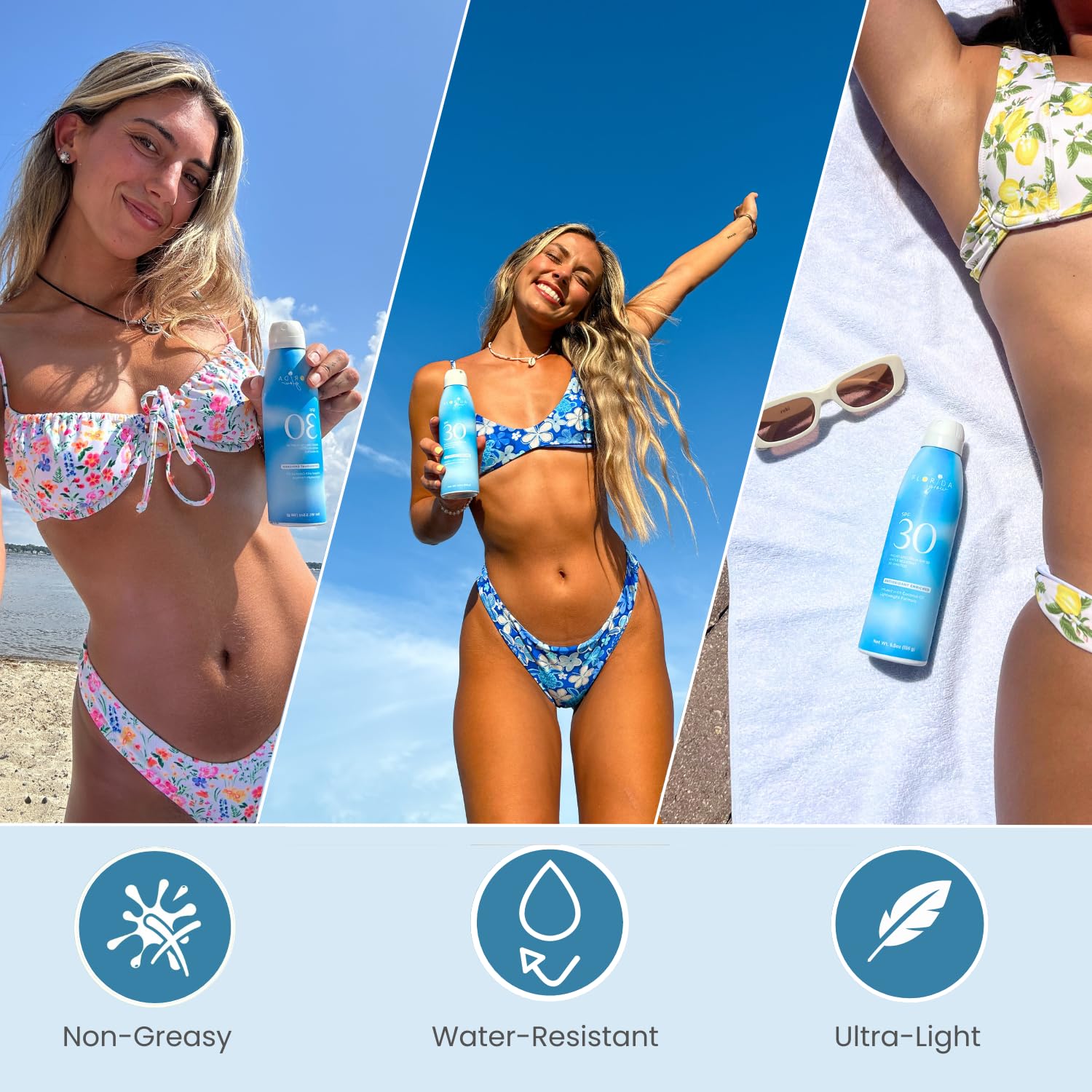 Active day protection with Florida Glow sunscreen during water sports.