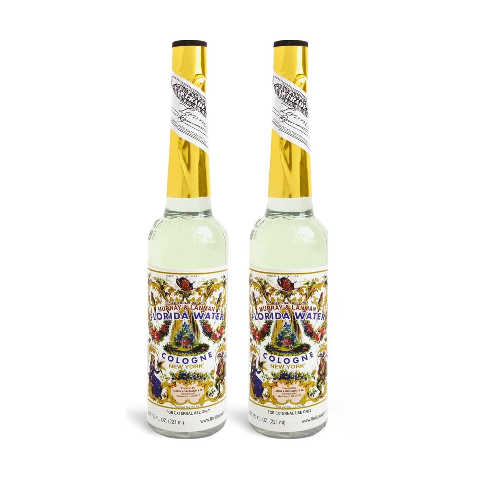 Florida Water aftershave bottle front shows a fresh everyday fragrance for daily use.