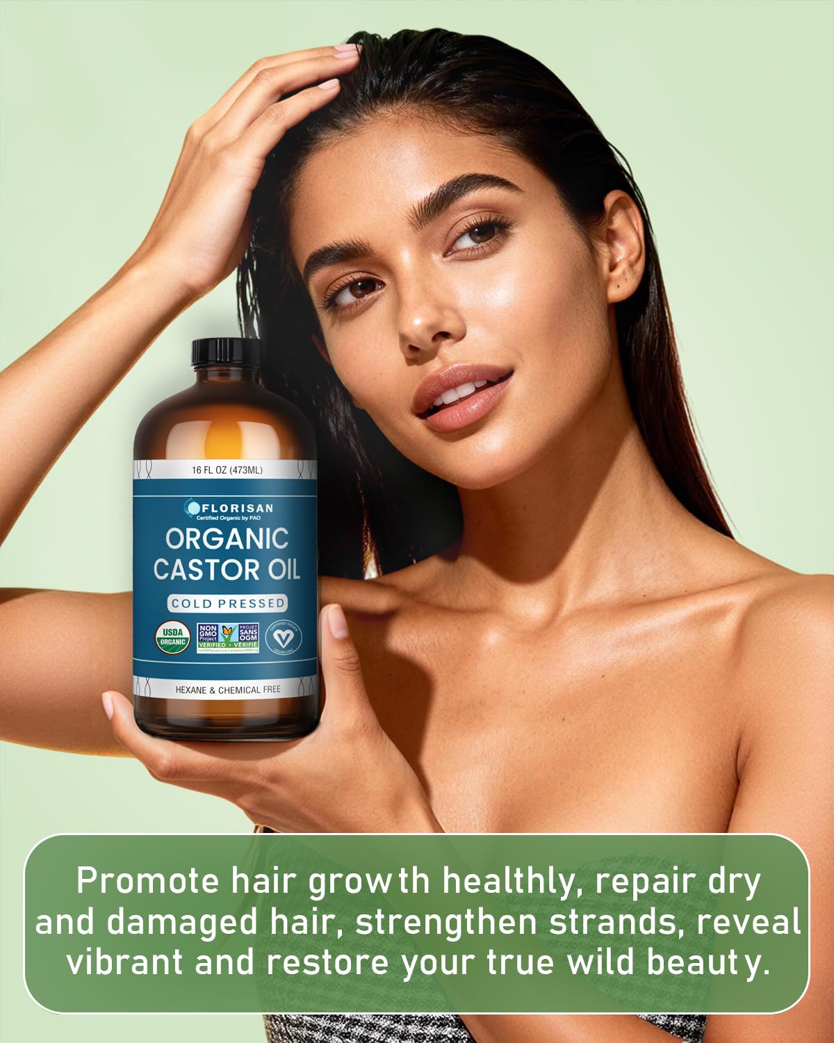 Florisan Castor Oil skin hydration focus moisturizing and radiance.