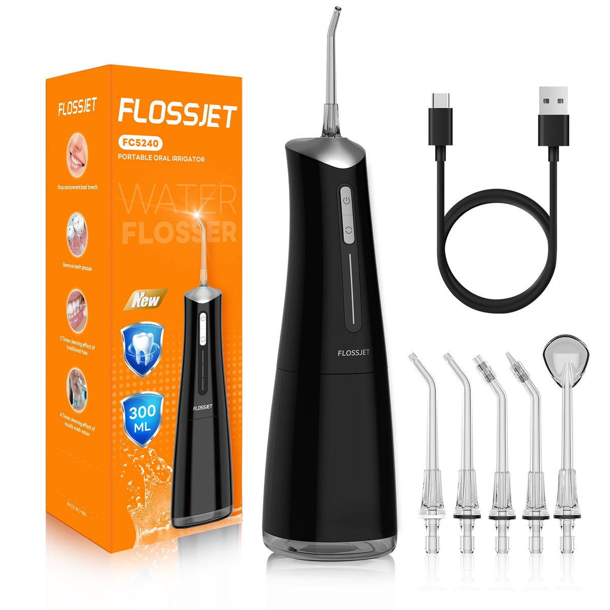 FlossJet water flosser compact design for daily oral care at home.