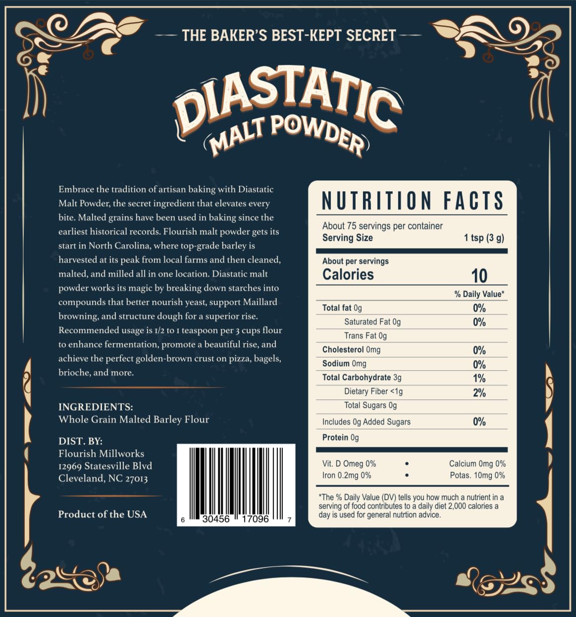 Flourish Millworks Diastatic Malt Powder pour demonstrates precise dosing.