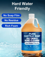 Flowhyet plant-based castile soap ingredients include coconut, olive, and sunflower oils.