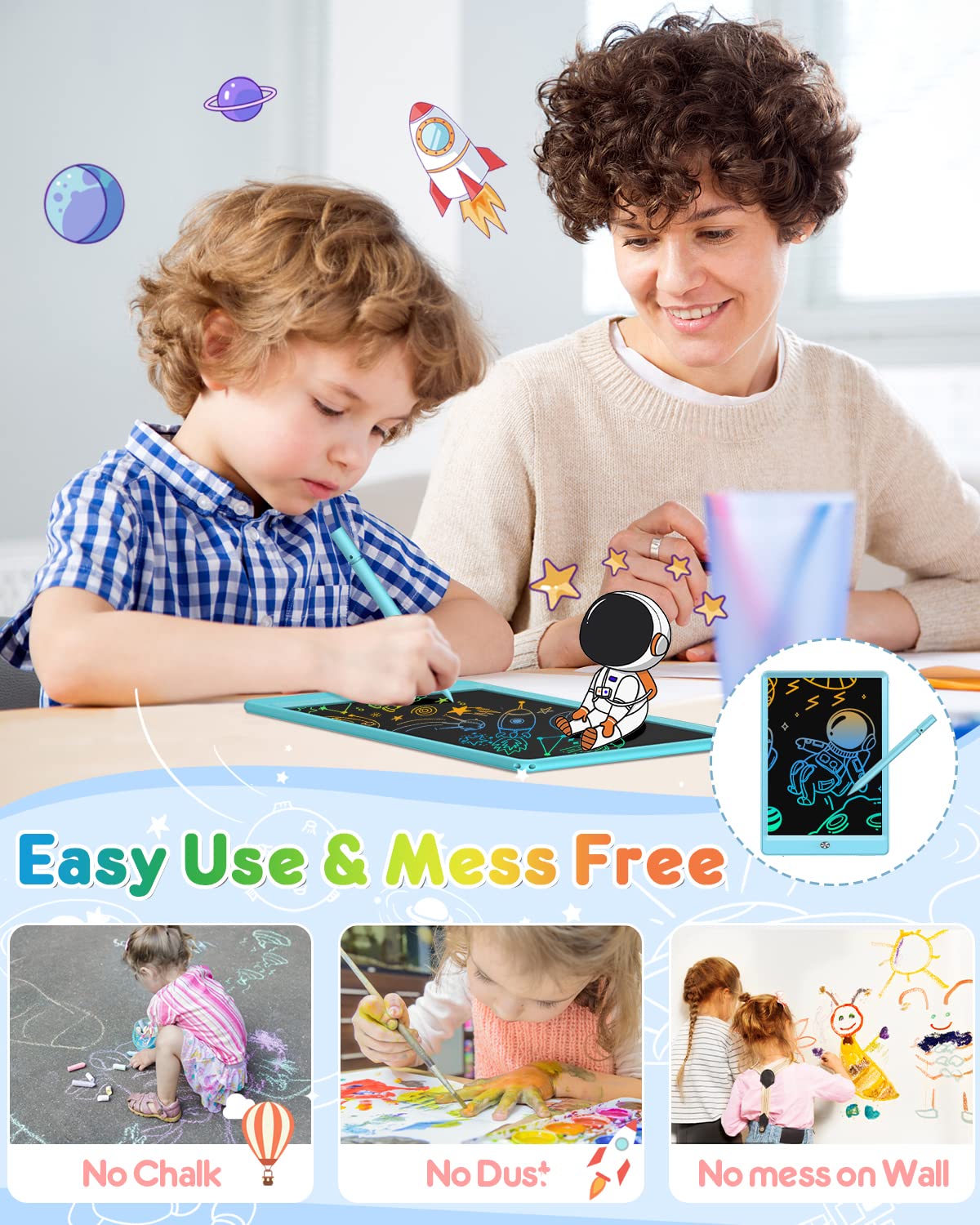 FLUESTON tablet is lightweight and portable for travel and learning