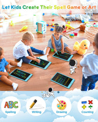 Child holds stylus for precise drawing on FLUESTON tablet