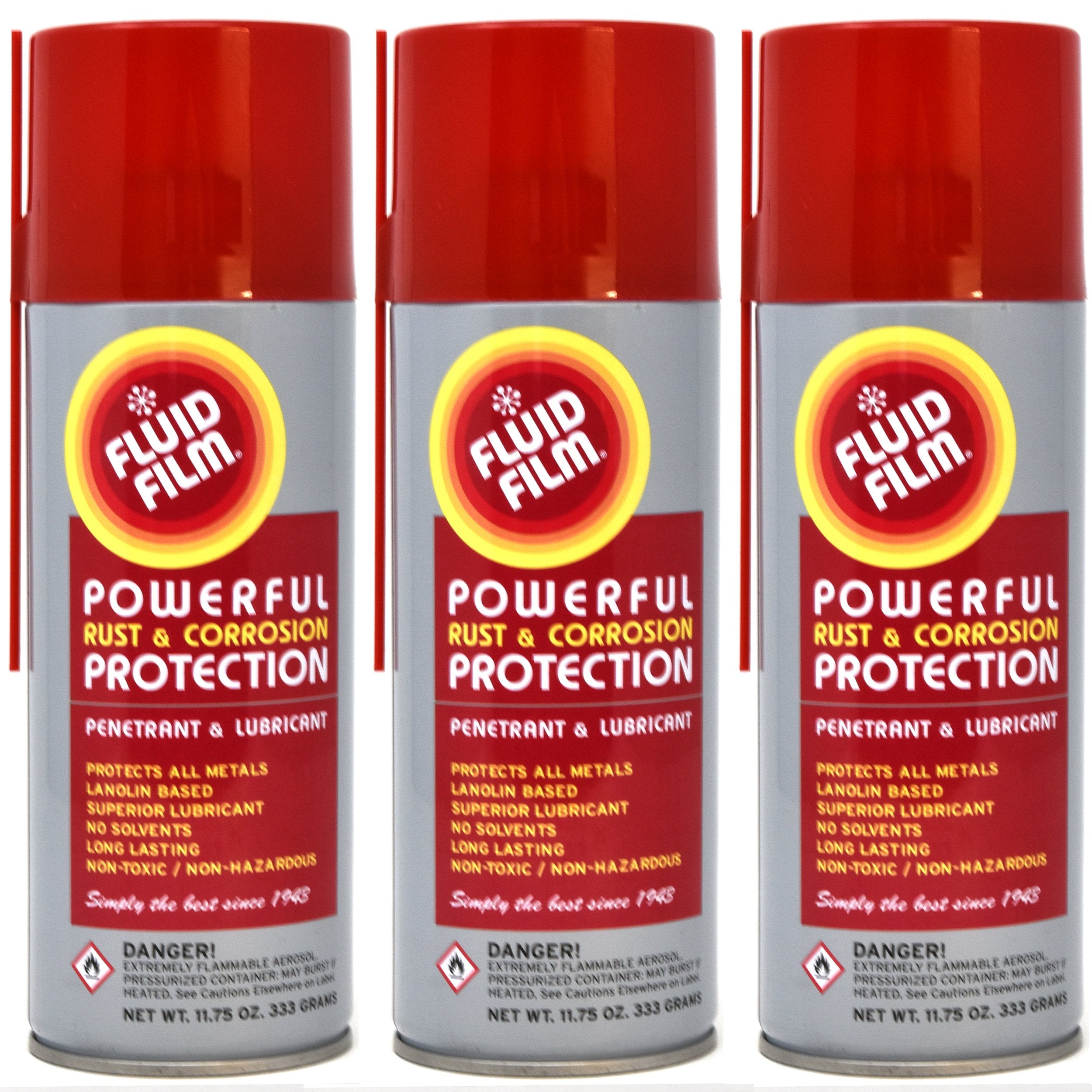 Fluid Film rust protection aerosol can seals metal surfaces and stops corrosion.