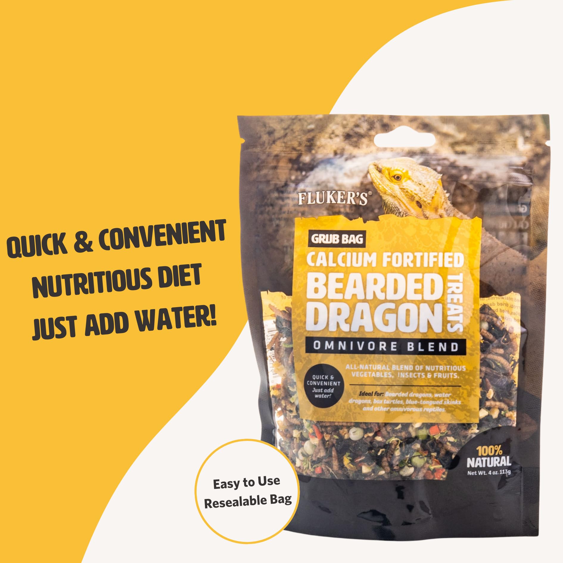 Re-seal pouch feature of Fluker's Grub Bag in use