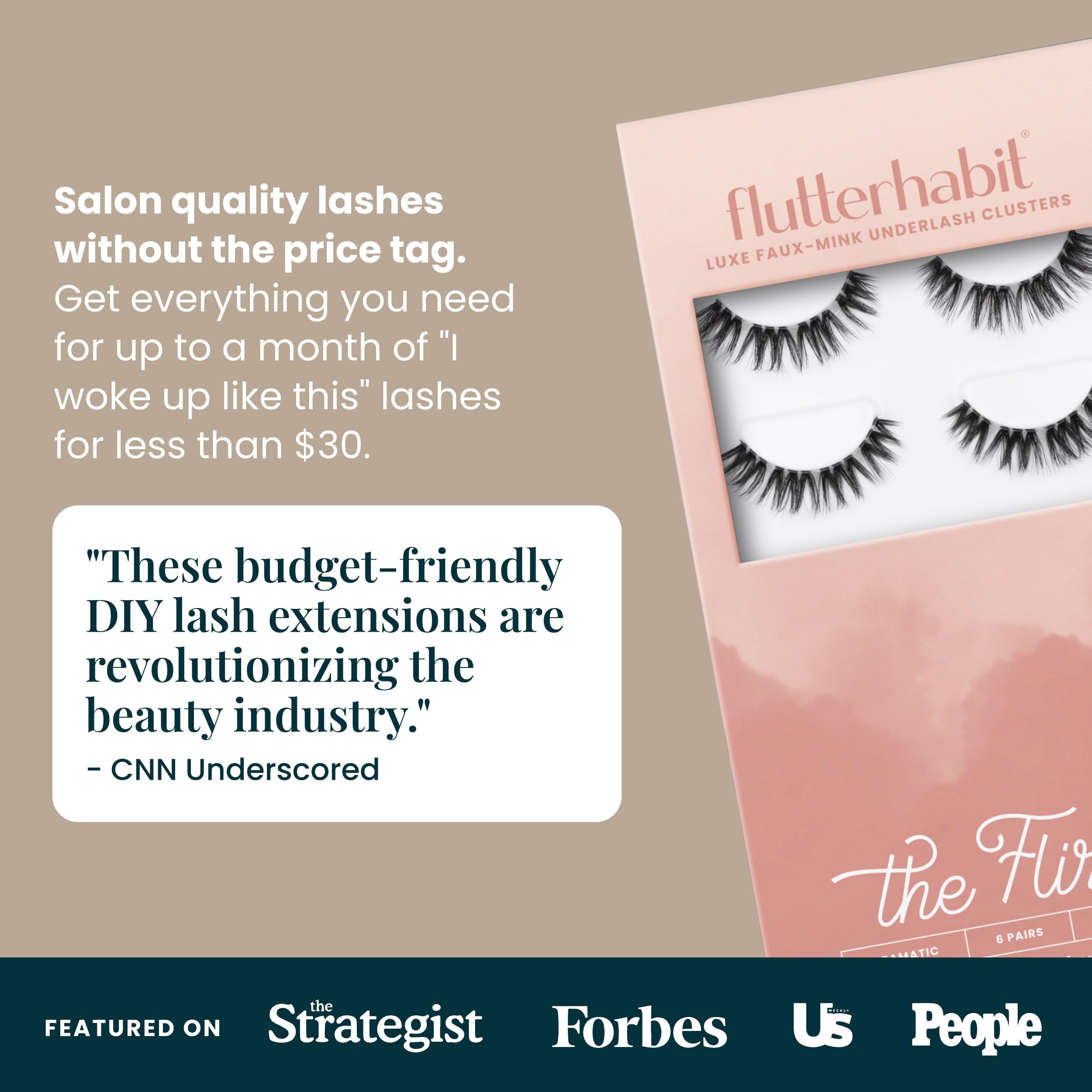 The Flirt lashes deliver a soft natural finish blending with real lashes