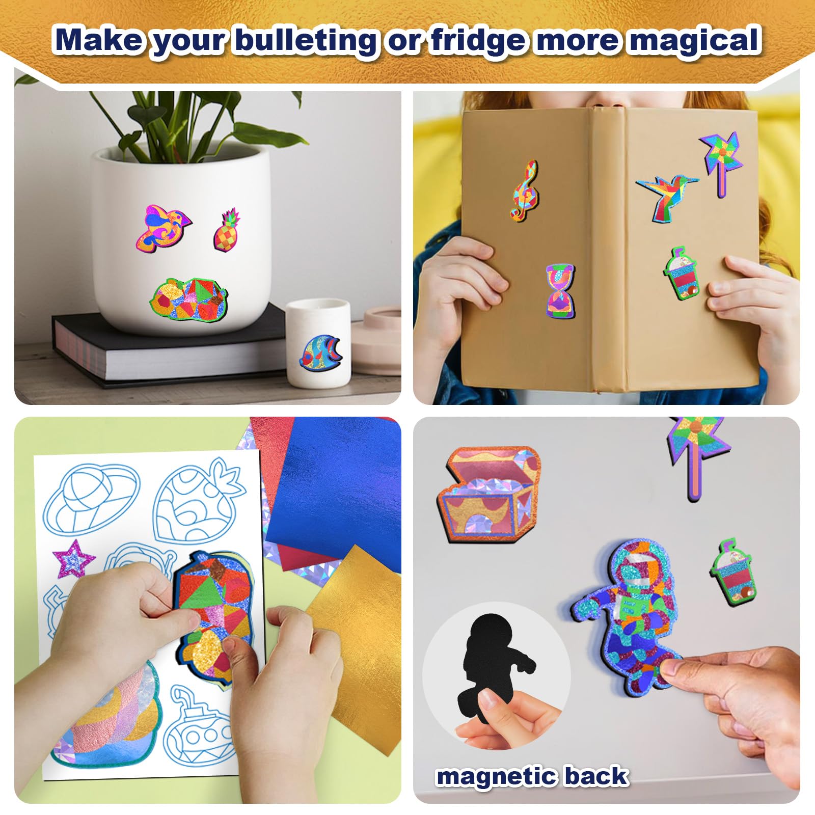 FLUXOJOY magnets and googly eyes add dimensional embellishments.
