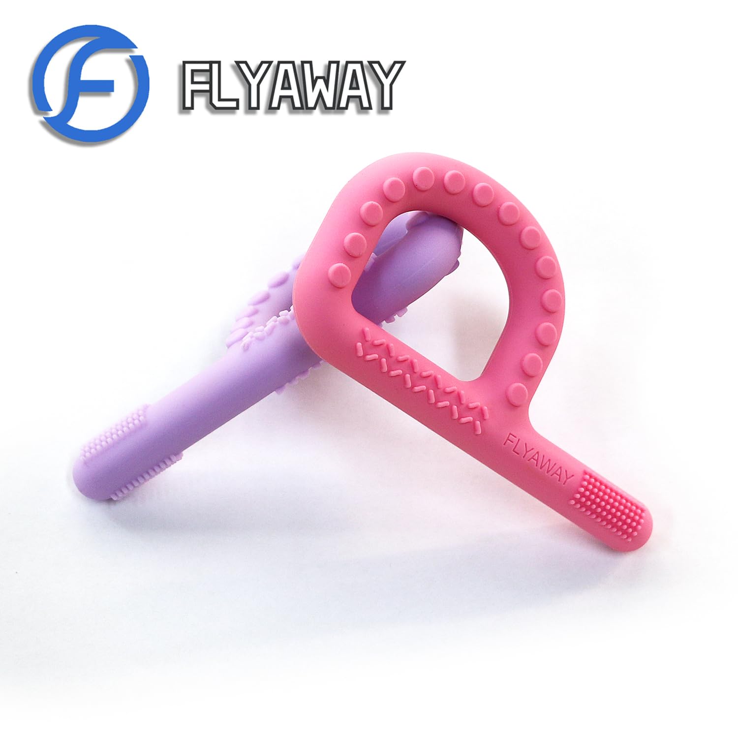 Flyaway teething sticks feature texture surfaces for sensory exploration.