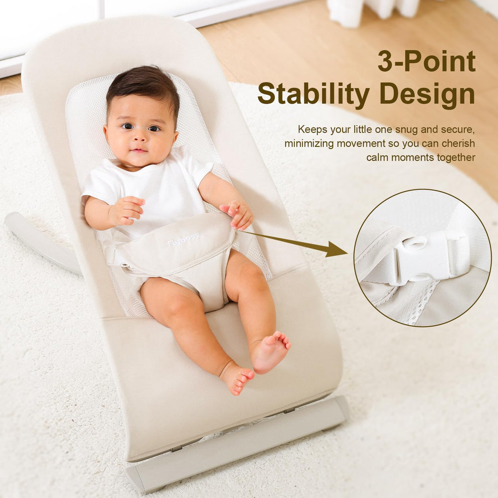 Flyboss ergonomic fabric seat supports baby's posture