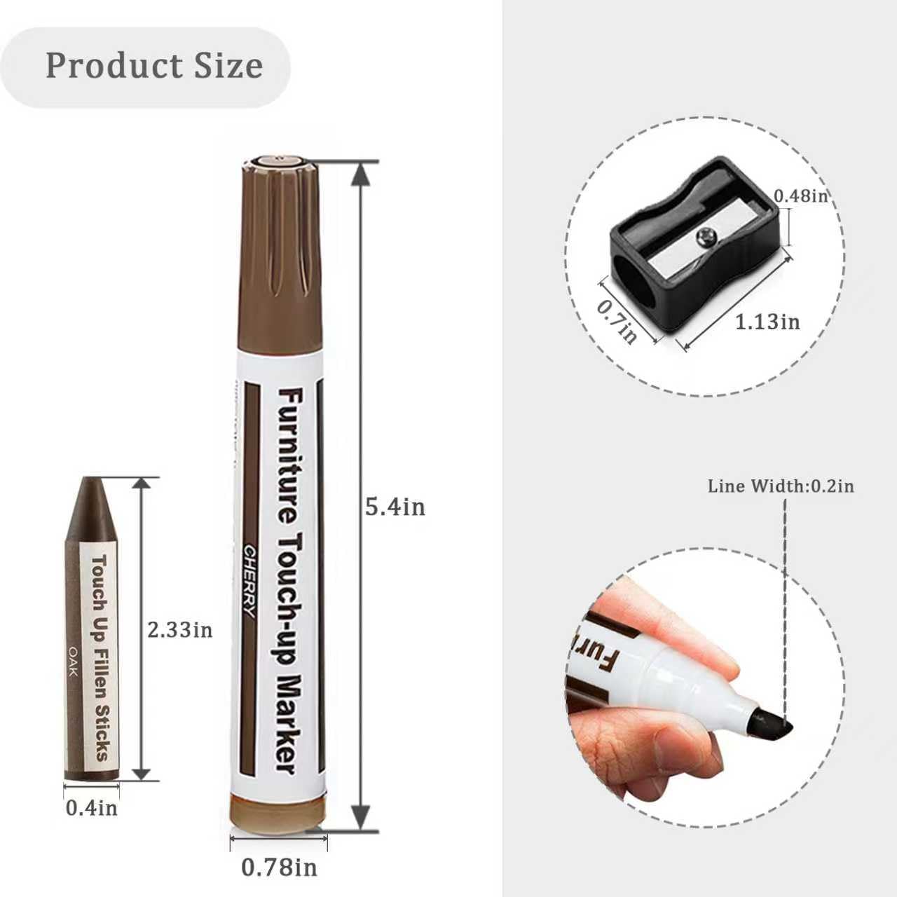 FlyBunny markers in six colors to match wood scratches