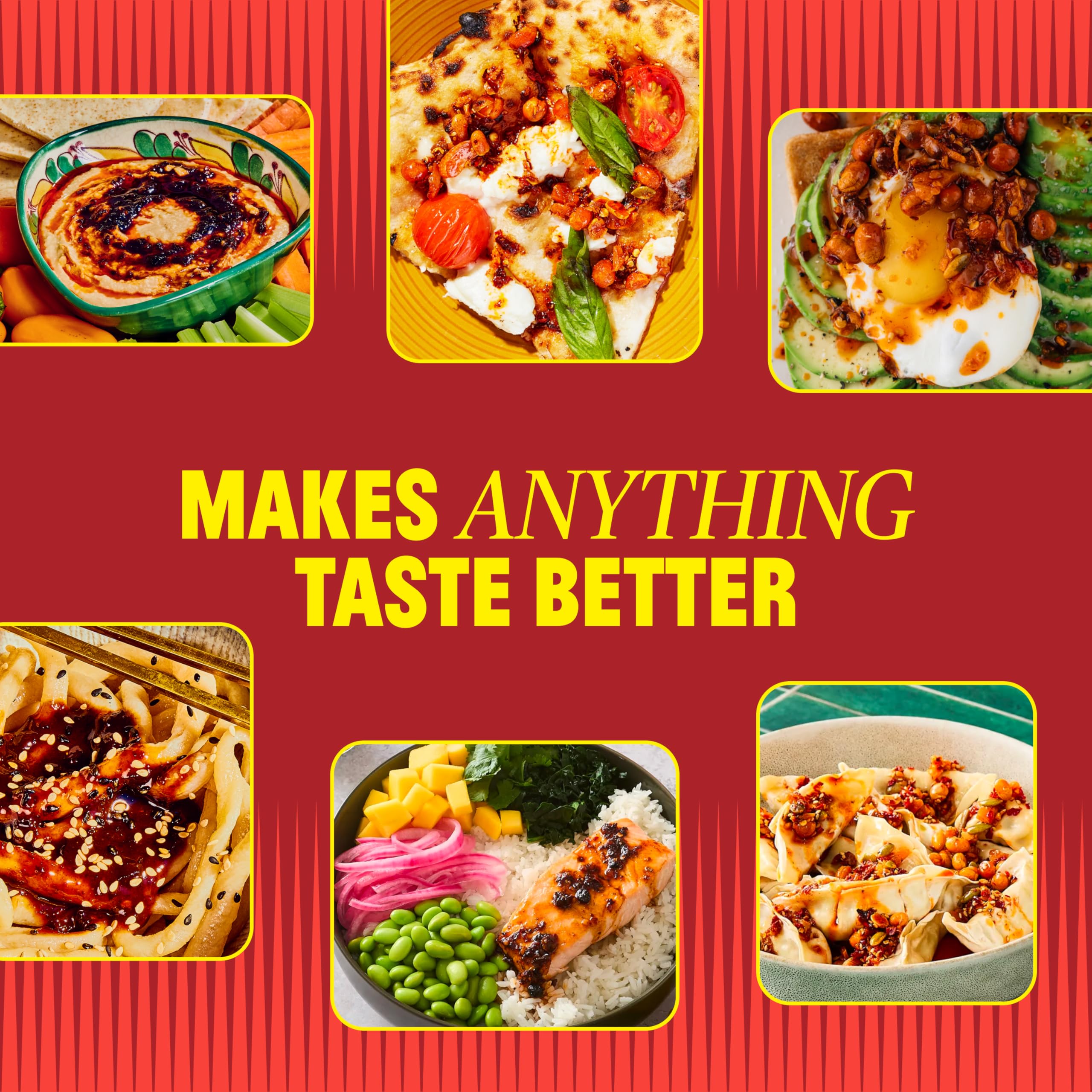 FlybyJING Xtra Crunchy close-up shows crunchy garlic for bold flavor.