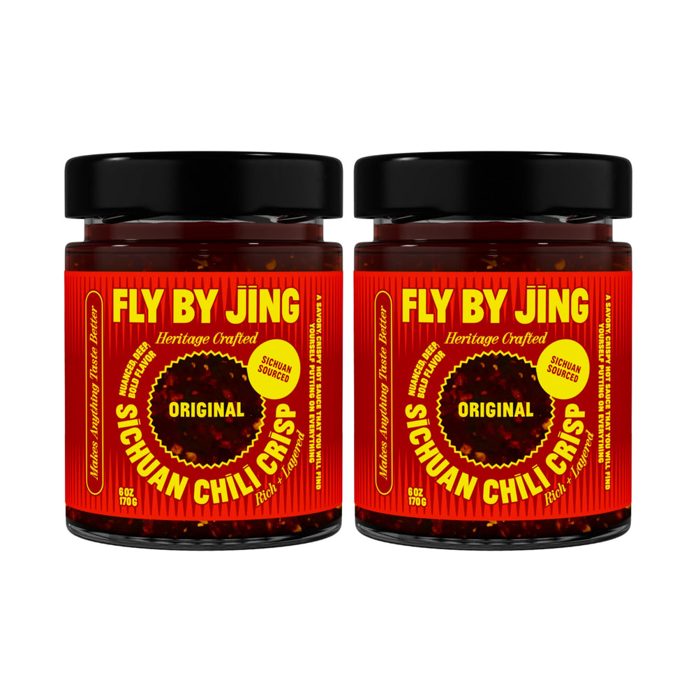 FlyByJing Original Chili Crisp bottle close-up for bold flavor on every meal