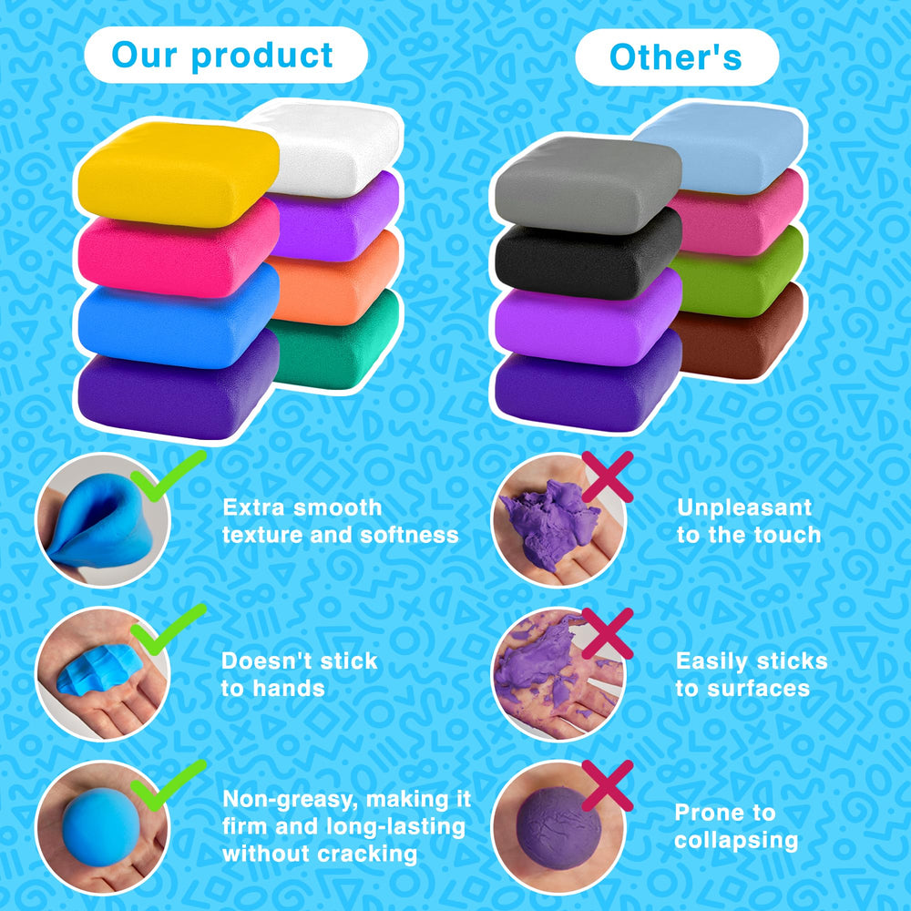 FlyFlag air dry clay mess-free play surfaces stay clean and organized