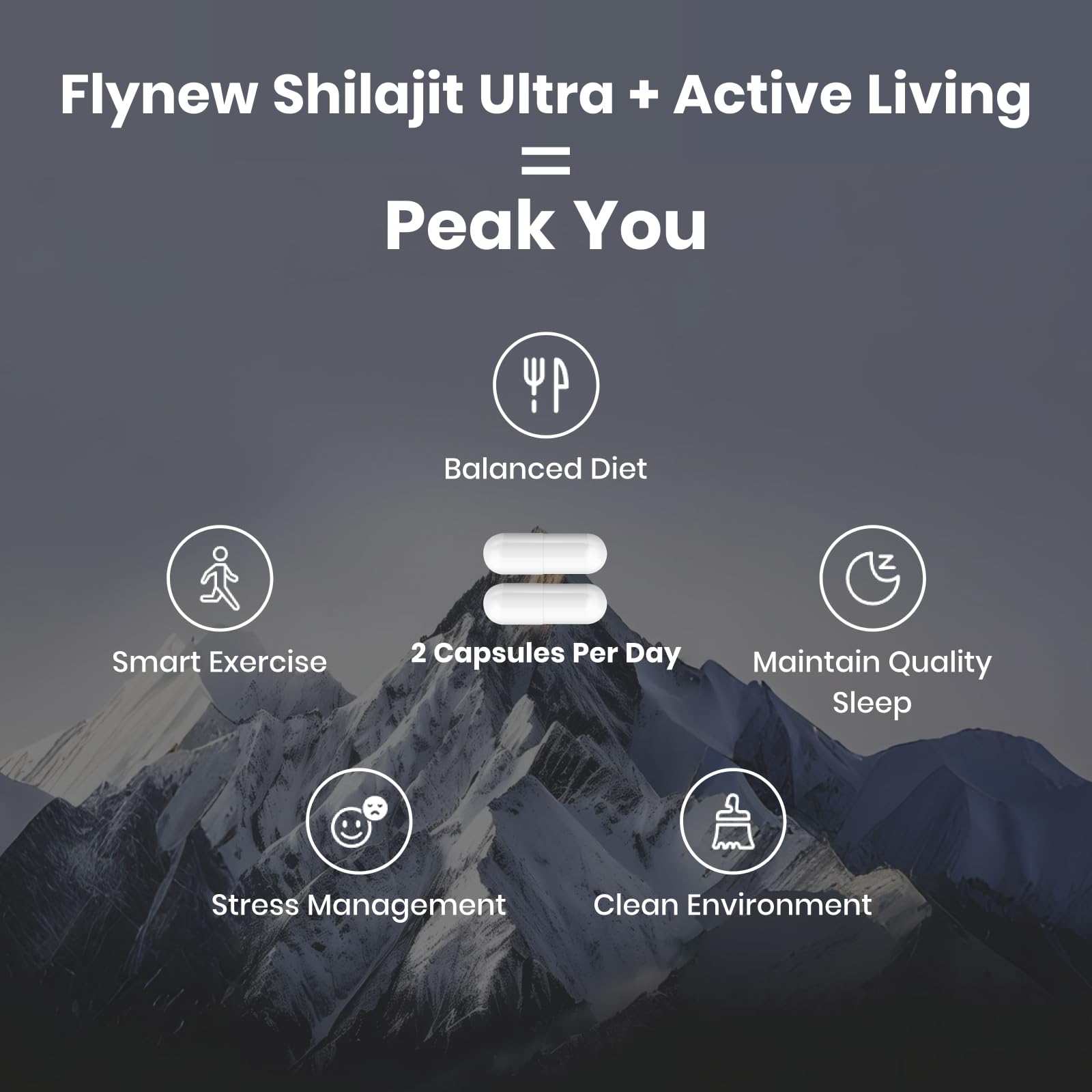 Flynew Shilajit capsules with L-arginine for supporting workout stamina