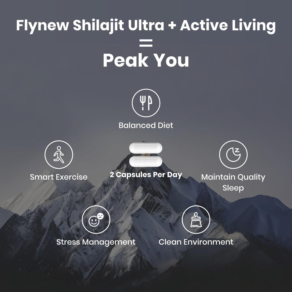 Flynew Shilajit capsules with L-arginine for supporting workout stamina