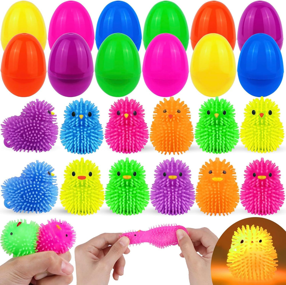 FLYSNK Easter eggs with LED puffer balls brighten egg hunts