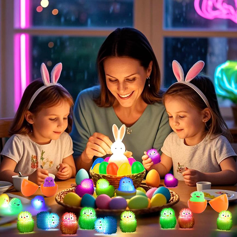FLYSNK textured LED puffer balls provide satisfying squeeze and stress relief.