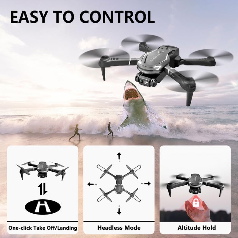 Three 1800mAh batteries extend total flight time to about 30 minutes.